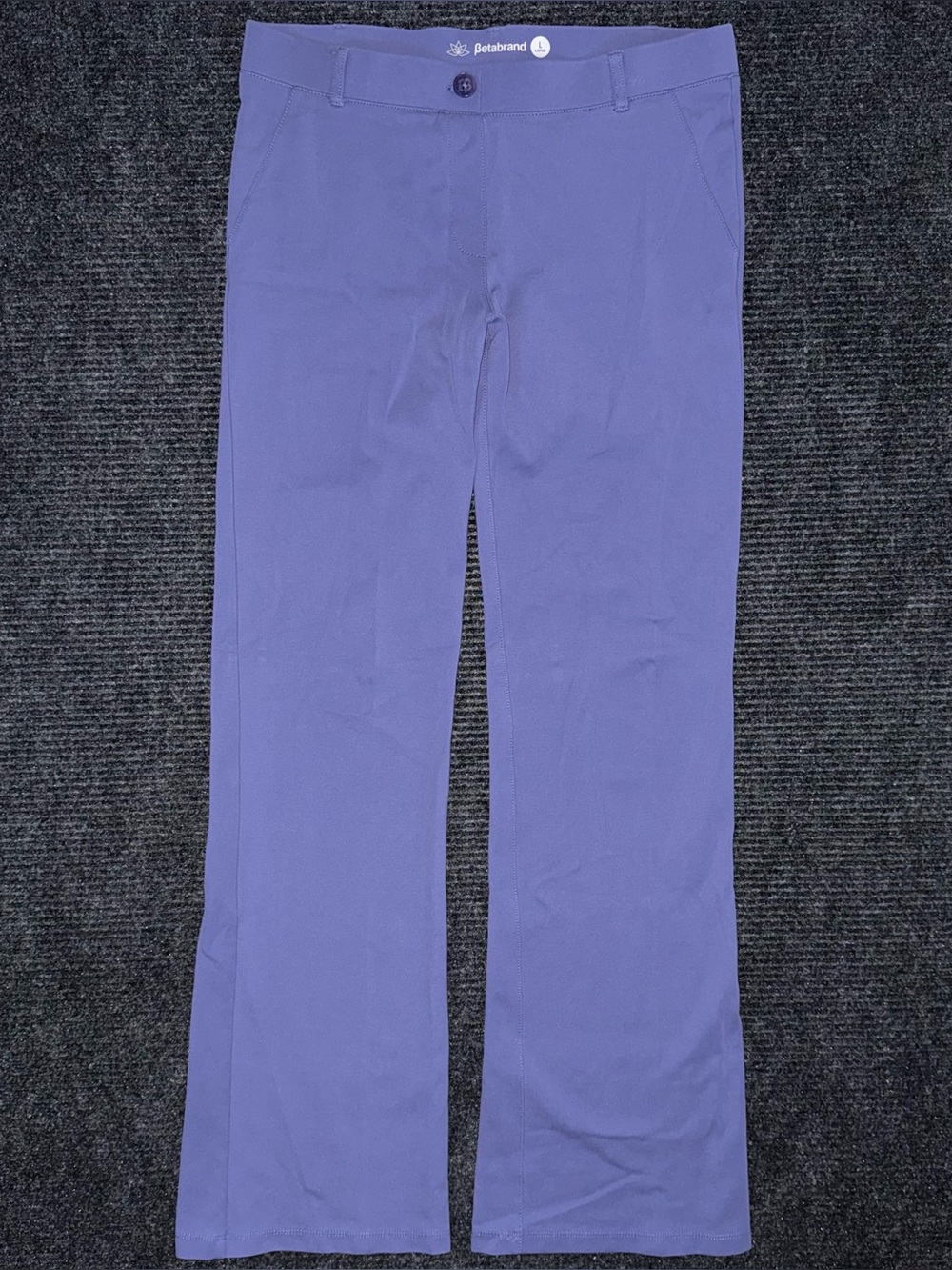 Betabrand Purple Classic Dress Pant Yoga Pants Bootcut Pull On Size Large LONG
